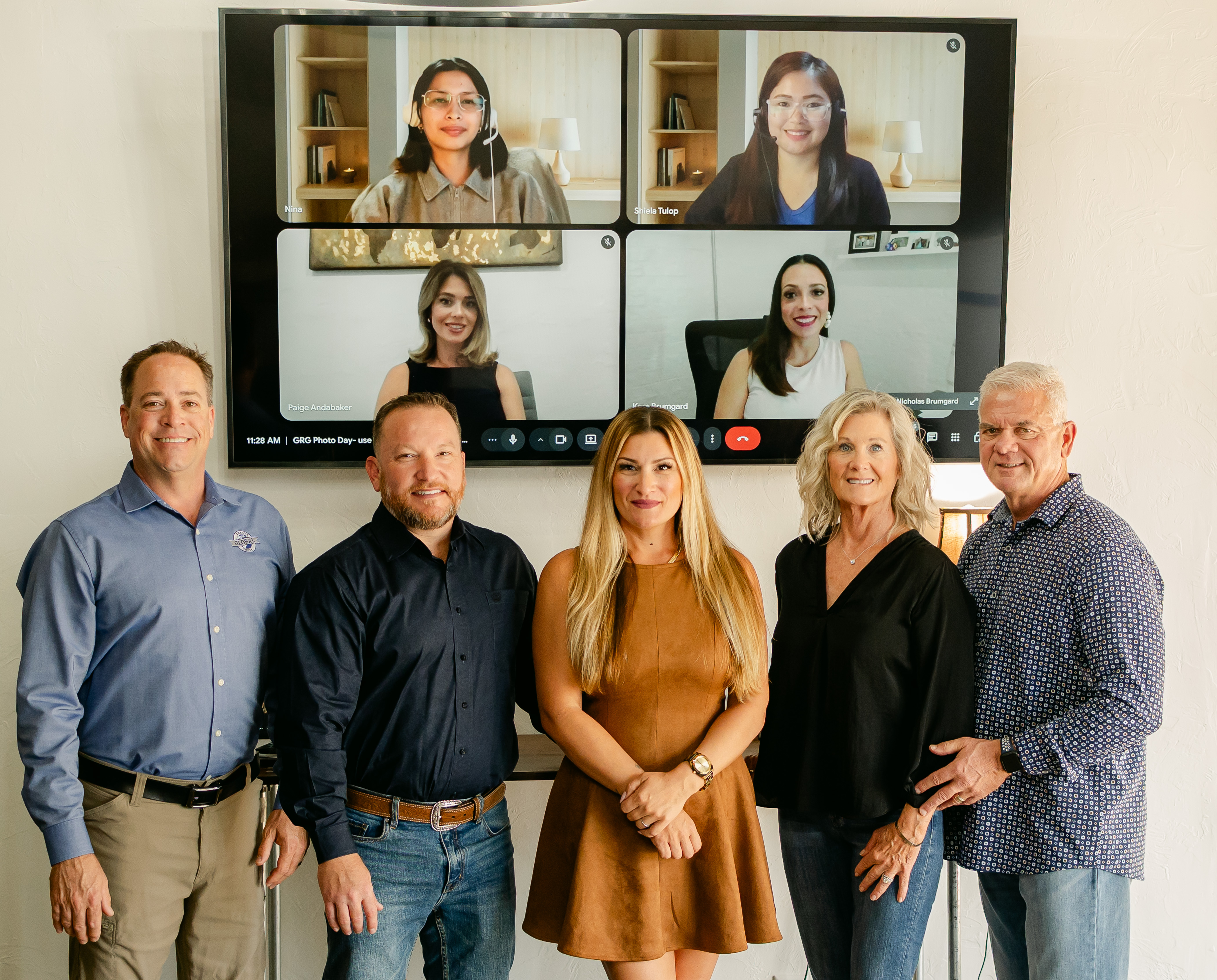 Group photo including remote team members