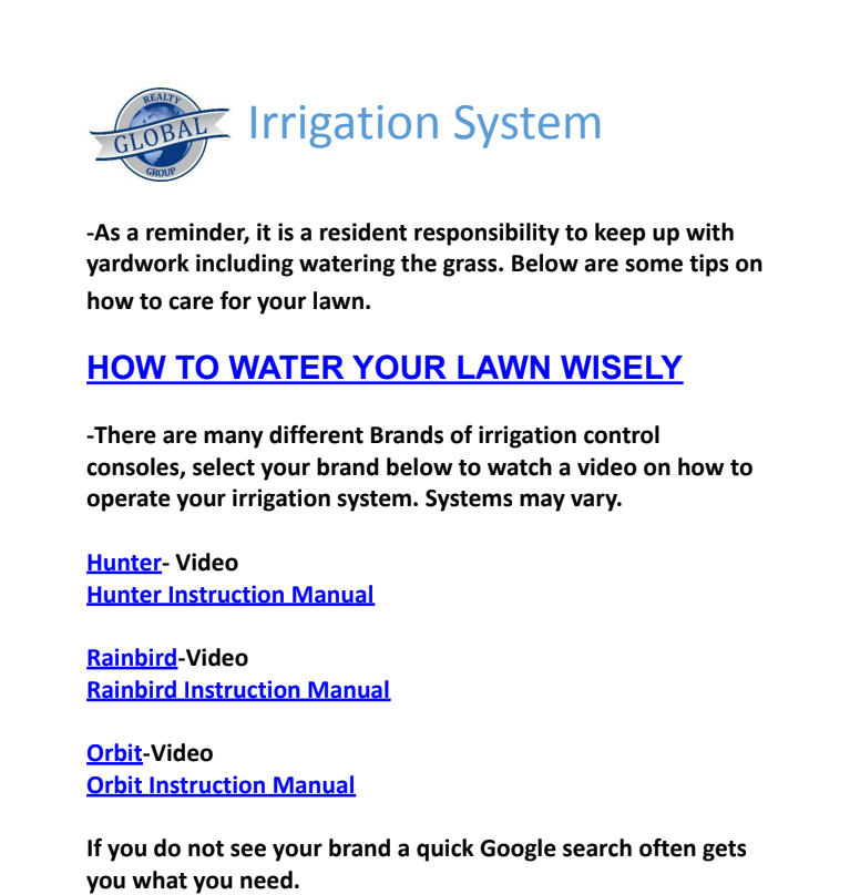 Irrigation System